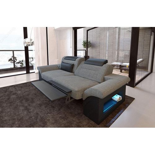 Zweisitzer Polstersofa Monza mit Licht USB Webstoff Strukturstoff