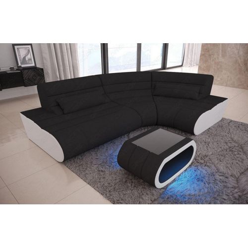 Stoffsofa Concept L Mini mit Licht USB Webstoff Strukturstoff