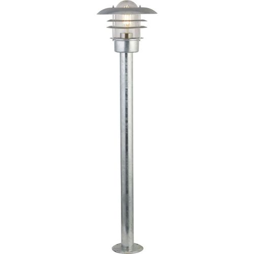 Außenlampe Metall Glas E27 IP44 98 cm hoch in Silber Maritim