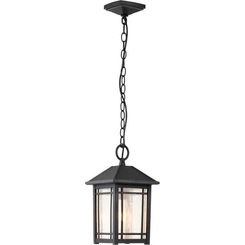 Außenlampe Aluminium Glas 19,7 cm breit H: max. 202,4 cm IP44 Schwarz E27 Rustikal Außenleuchte