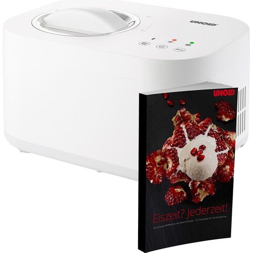 Unold 488209 Eismaschine Snow inkl. Eisbuch mit 101 Rezepten | Speiseeisbereiter 1 L, Gefrierbereich bis ca. -35 °C, 100 Watt
