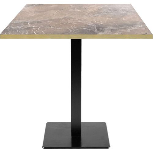 Tisch 70 x 70 cm – Modell Milan aus griechischem Marmor mit Messingkanten