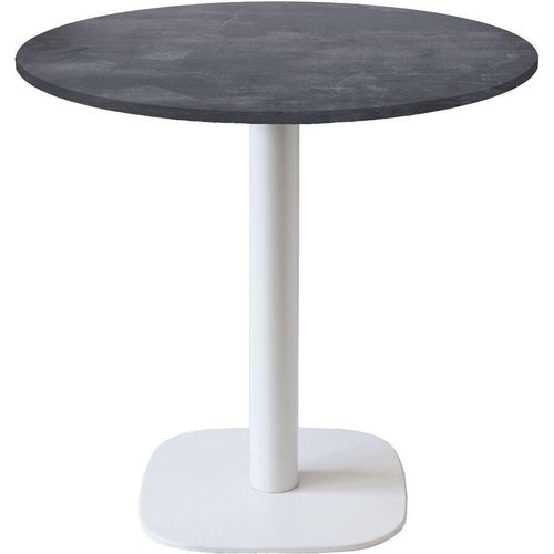 Runder Tisch Ø 70 cm – Rundes Modell mit weißem Metallic-Schiefergestell