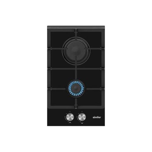 Simfer | H3.201.TGRSP | Kochfeld | Gas auf Glas | Anzahl der Brenner/Kochzonen 2 | Knöpfe | Schwarz