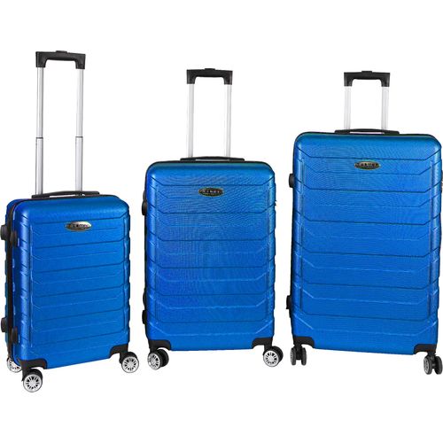 Trolley Koffer Reisekoffer 3er Kofferset Hartschalenkoffer Blau Größe S,M,L