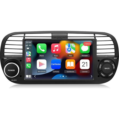 Einbau-Navigationsgeräte 7 ''2+64G android13 autioradio Carplay für Fiat 500 2007-2015 GPS SWC NAVI WIFI BT 2din RDS DSP DAB+
