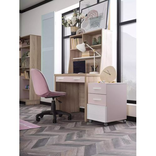 Gruppe Kinderzimmer Schreibtisch Bücherregale 4tlg Computer Holz Rosa