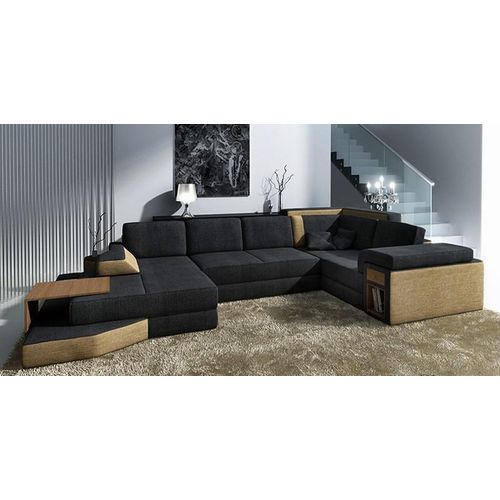 XXL Design Big Sofa mit USB Ecksofa Couch Wohlandschaft U Form Leder Textil Ecke