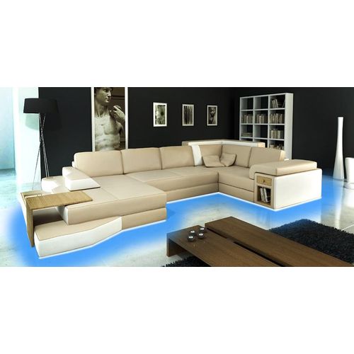 XXL Design Big Sofa Ecksofa Couch Wohlandschaft U Form Leder Textil Ecke mit USB
