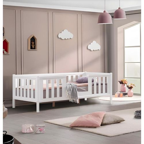 Bettrahmen Kinderbett Bett Kinderzimmer Kinderzimmermöbel Weiß Holz neu