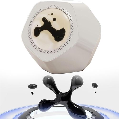 Magnetischer Flüssigkeitslautsprecher, 360° Surround Sound, Musikvisualisierung, Touch-Design, für Home Office Dekoration, Weiß