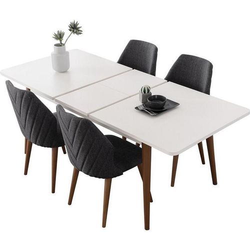 Weißer Rechteckiger Esstisch Designer Küchenmöbel Moderne Holztische