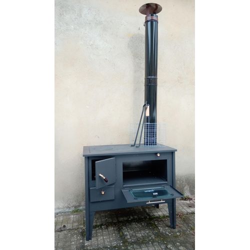 Outdoor-Küchenherd Holzofen Terrassenofen GARTENofen Pizzaofen+Rauchgasleitung+Zubehör Komplett-Set