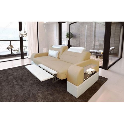 Zweisitzer Stoffsofa Parma mit Licht USB Webstoff Strukturstoff