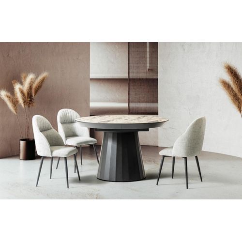 Runder Esstisch Luxus Esszimmertisch Küchentisch Grau Esszimmer Holz