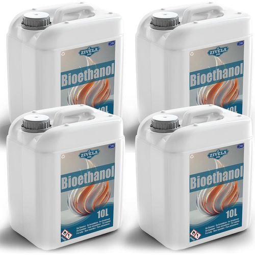 Bioethanol 96,6% 40L | Alkohol Geruchlos 96,6% 4x10L | Bioethanol für Kamin, Tischkamin, Bioethanol Kamin | Bioethanol Geruchlos | Saubere Verbrennu