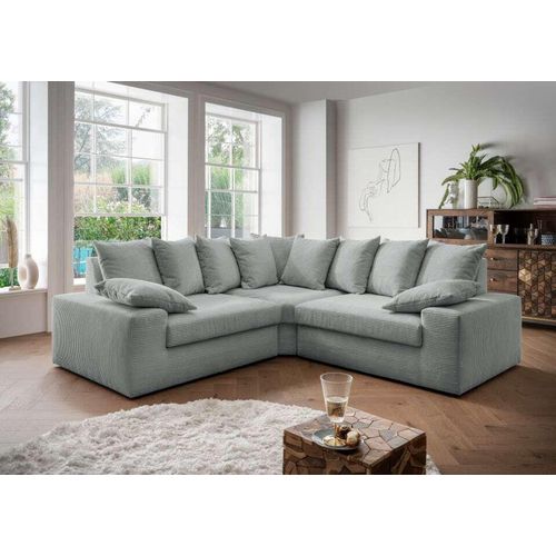 Ecksofa Sassari von Benformato: Gemütliche Eleganz in Cord - Perfekte Kuschelecke für dein Zuhause : Aqua Designer-Farben: Aqua