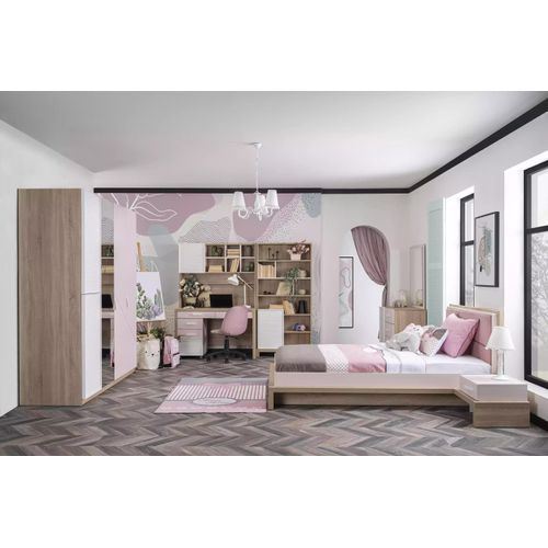 Kinderzimmer Kinderbett Bett Holz Rosa Garnitur Kindermöbel Set 9tlg