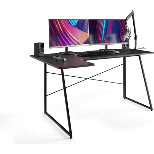 ACAZA Schreibtisch - Gaming Schreibtisch - Eckschreibtisch - 160 x 100 x 75 - Schwarz - Schreibtische - Gaming Schreibtisch - Metallbeine