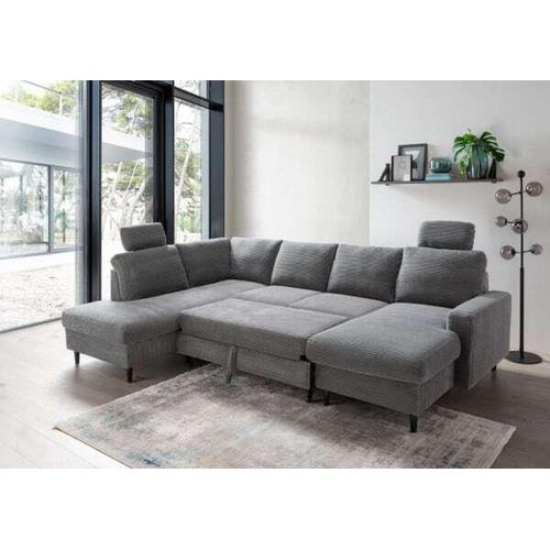 Wohnlandschaft Passo: Komfort & Schlaffunktion in grau & dunkelgrau : vorstehend links : Grau Ausrichtung: vorstehend links Farbe: Grau