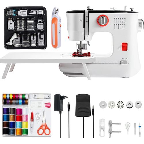 Mini-Elektro-Nähmaschine mit 12 Stichen und Erweiterungstisch, EU-Version