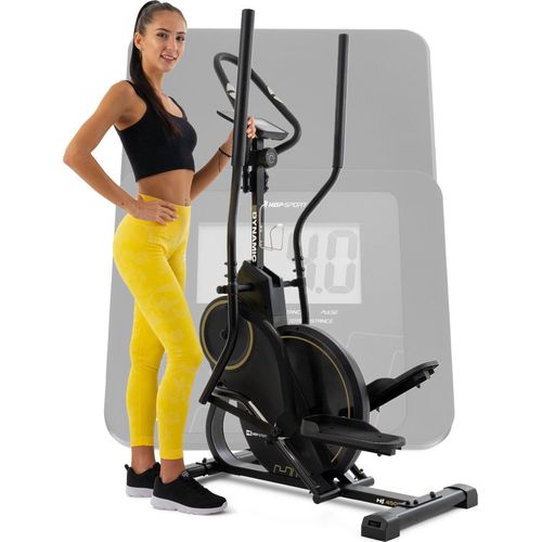 Hop-Sport Cross Stepper für zuhause HS-450B Dynamic Gold - 2-in-1 Crosstrainer und Stepper mit Trainingscomputer - innovatives Trainingsgerät