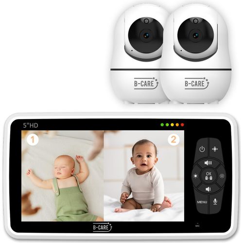 B-Care Star Supreme Babyphone mit 2 Kameras, 5" HD Display, Split-Screen, Nachtsicht, Gegensprechfunktion, VOX, ohne WLAN & App