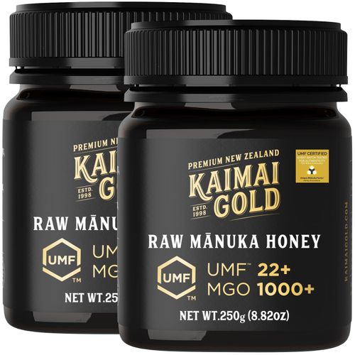 Kaimai Gold MGO 1000+ / UMF 22+ Manuka Honig * 2x 250g Premium Monofloral UMF® Certified Neuseeland ManukaHonig * 800 820 829 830 850 1046 1122 1200