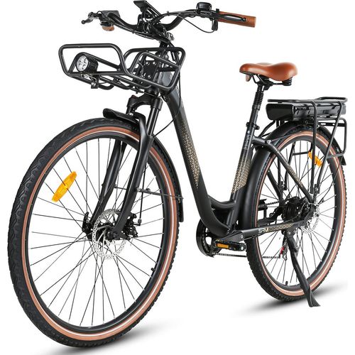 E Bike Elektrofahrrad 28" 36V 13AH E Bike 28 Zoll Damenfahrrad Herrenfahrrad ab 155 cm mit 7 Gang Nabenschaltung und Rücktrittbremse E-Bike Schwarz