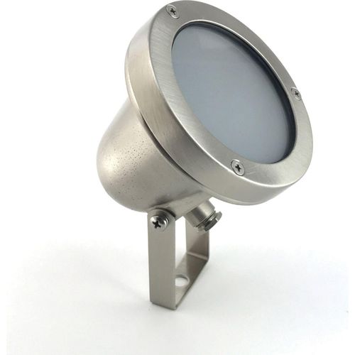 Außenlampe Messing Glas GU10 IP64 10 cm hoch Nickel matt Vintage Design Wegeleuchte