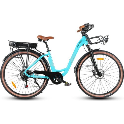 E Bike Elektrofahrrad 28" 36V 13AH E Bike 28 Zoll Damenfahrrad Herrenfahrrad ab 155 cm mit 7 Gang Nabenschaltung und Rücktrittbremse E-Bike Blau