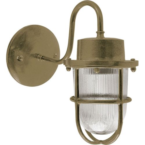 Außenlampe Wand Messing Glas H: 25 cm IP64 in E27 Maritim