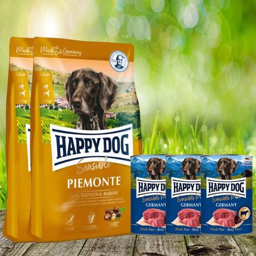 Happy Dog Sensible Piemonte 2 x 10 kg + Happy Dog Sensible Pure Germany 3 x 400 g