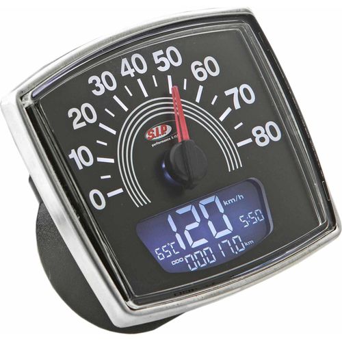 SIP-Tachometer Digital/Analog Tachometer 80 km/h 8.000 U/min 20 Funktionen Schwarz