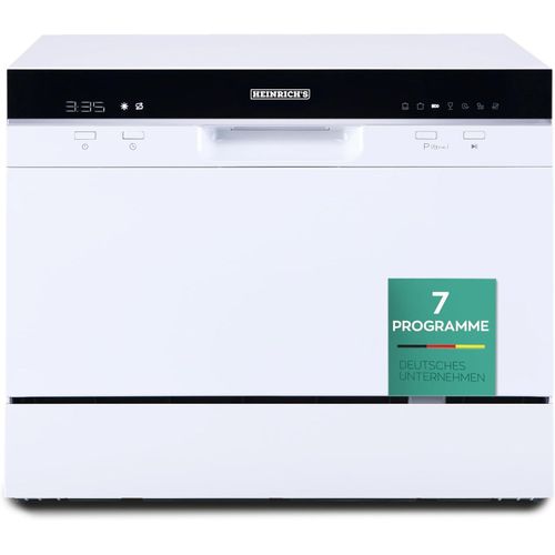 Heinrich´s tragbarer Mini Geschirrspüler, Spülmaschine, Tischgeschirrspüler mit 6,5L Verbrauch, nur mit Wasseranschluss nutzbar, klein+ freistehend