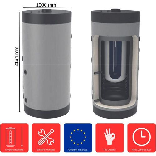 Kombi-Pufferspeicher 1000 L KTT-1-1000 Standspeicher Tank in Tank Pufferspeicher