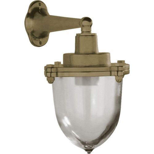 Außenlampe Wand Messing Glas E27 IP64 H: 30 cm in Maritim Außenleuchte