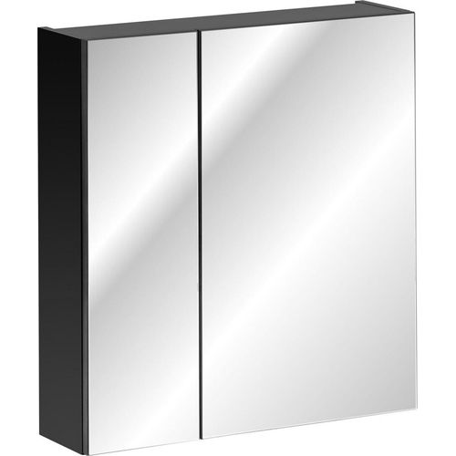 Badezimmer Spiegelschrank 60cm AKAN Schwarz matt inkl. LED