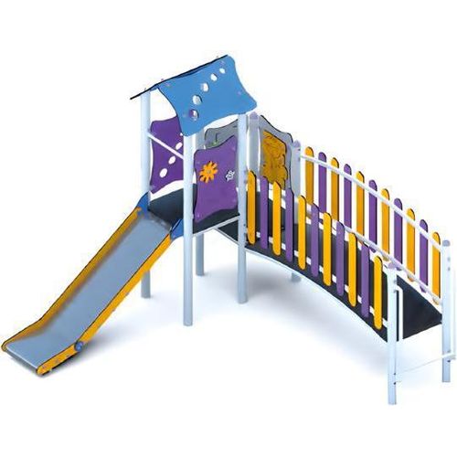 Spielareal Kinderspielplatz Freizeitanlage Rutschbahn Bequemlichkeit Mehrfarbig