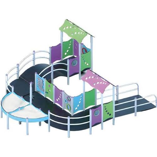 Spielzone Bewegungsfläche Freizeitgelände Spielturm mit Rutsche Bewegungsfläche