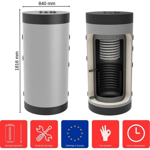 Hygiene-Kombispeicher 500 Liter HK-1-500 Standspeicher Warmwasserspeicher Boiler