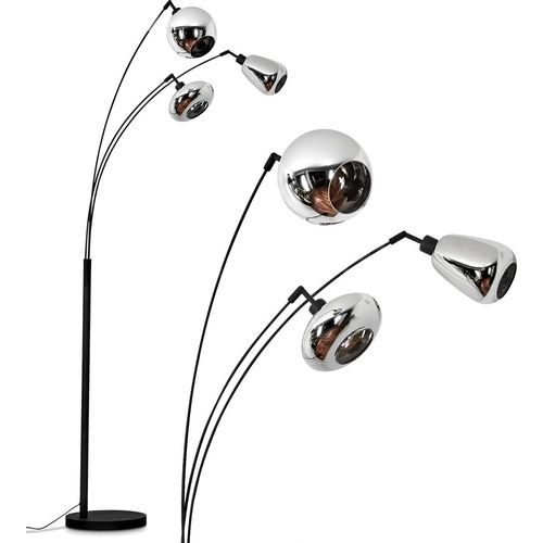 Viggianello moderne Stehlampe aus Metall/Glas in Schwarz/Chromfarben