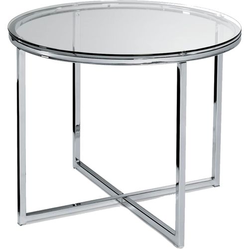 Glastisch rund 550x450mm Gestell verchomt