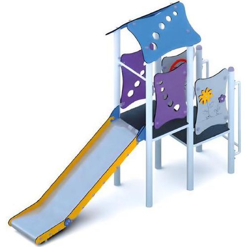 Kinderspielplatz Freizeitanlage Rutschbahn Klettergerüst Spielareal Mehrfarbig