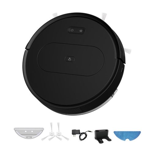 Staubsauger,3600Pa Kehrroboter,400mL Staubbehälter Staubsauger Roboter, 3000mAh saugroboter mit wisch,Intelligenter Fallschutz,Schwarz