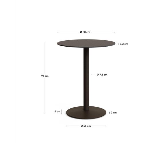 Outdoor-Tisch Esilda 80 x 80 x 96 cm Stahl Phenolplatte Braun