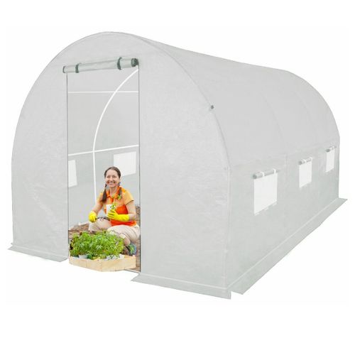 4iQ Foliengewächshaus, Gewächshaus 2x4,5m Weiß