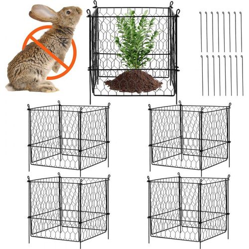 Pflanzenschutz Pflanzenkäfig - 5er Set - Gartendraht 340x340x315mm - Robuster Metallschutz für Pflanzen - Gartenbedarf