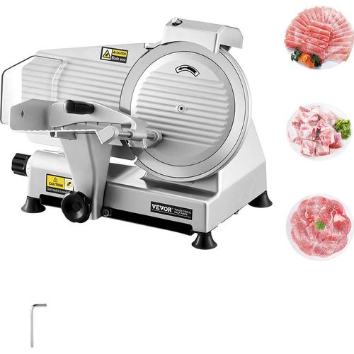 VEVO Kommerzieller Fleischschneider, 180 W, Gefrierfleischschneider, elektrischer Feinkostschneider für Fleisch, Gemüse, Brot, Käse