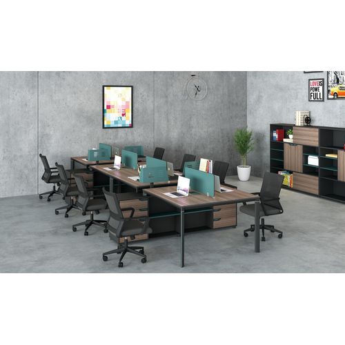 Büro Möbel Einrichtung Ausstattung Tisch Callcenter 2 Arbeitsplätze Schreibtisch